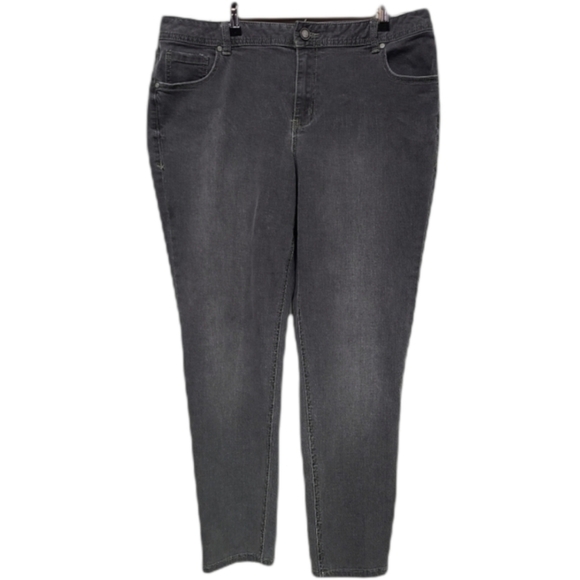 Lane Bryant Skinny Jeans Genius Fit High Rise Grey / Black, Size 18 - Picture 1 of 15